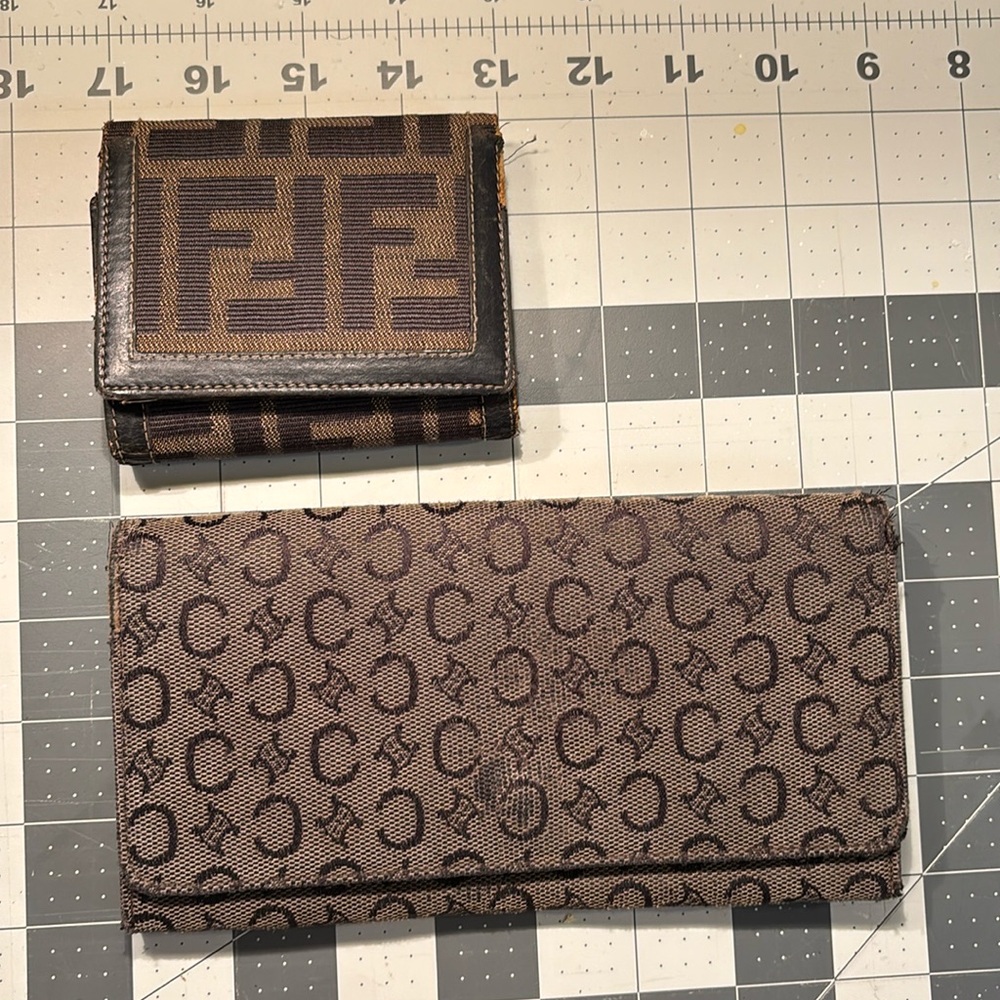 Fendi Zucca and Celine Macadam Long Wallet Project Set